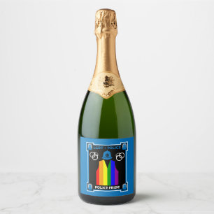  LGBT+ Gay Pride Police Sparkling Wine Label