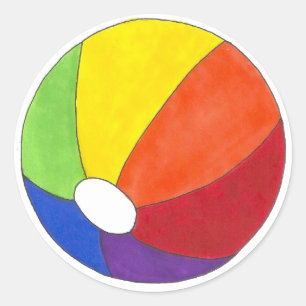 LGBT Gay Pride Rainbow Beach Ball Summer Fun Classic Round Sticker