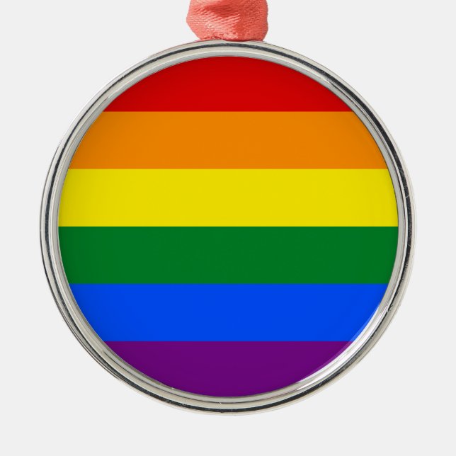 LGBT Gay Pride Rainbow Flag Stripe Metal Tree Decoration (Front)