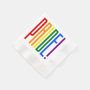 LGBT Gay Pride Rainbow Flag Typography LGBTQ Party Napkin