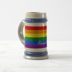 LGBT Gay Pride Rainbow Flag Vintage Beer Stein Mug