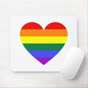 LGBT Gay Pride Rainbow Heart Mouse Pad