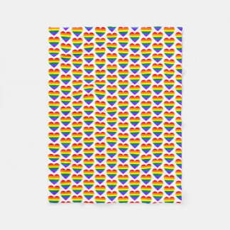 LGBT Gay Pride Rainbow Heart Pattern Fleece Blanket