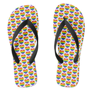 LGBT Gay Pride Rainbow Heart Pattern Jandals