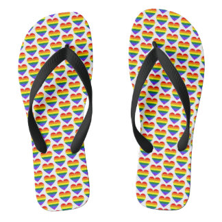 LGBT Gay Pride Rainbow Heart Pattern Jandals
