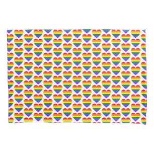 LGBT Gay Pride Rainbow Heart Pattern Pillowcase