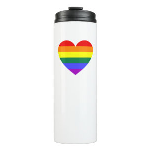 LGBT Gay Pride Rainbow Heart Thermal Tumbler