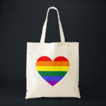 LGBT Gay Pride Rainbow Heart Tote Bag<br><div class="desc">An LGBT rainbow heart celebrating gay,  lesbian,  bisexual and transgender pride. Be colourful and express yourself,  be proud,  be brave,  show support for friends and/or family or just show the world that love is love.</div>