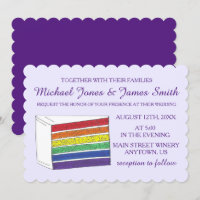 LGBT Gay Pride Rainbow Layer Wedding Cake Slice