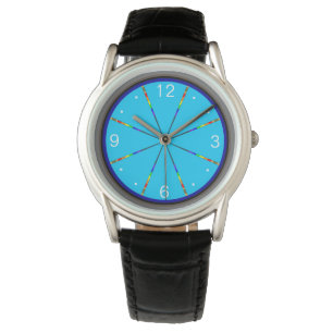 LGBT Gay Pride Rainbow Rings Sky Blue Wrist Watch