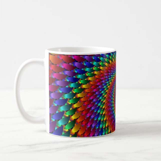 LGBT Gay Pride Rainbow Spiral Fractal Infinity! Coffee Mug (Left)