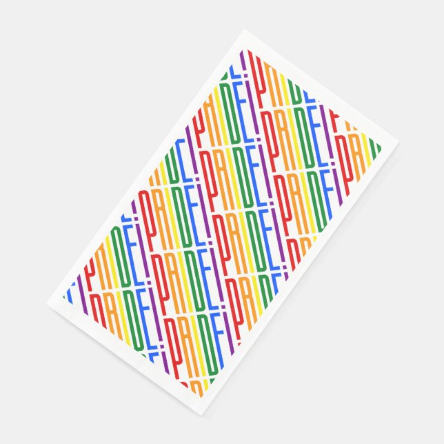 LGBT Gay Pride Rainbow Text Pattern LGBTQ Party Napkin (Corner)