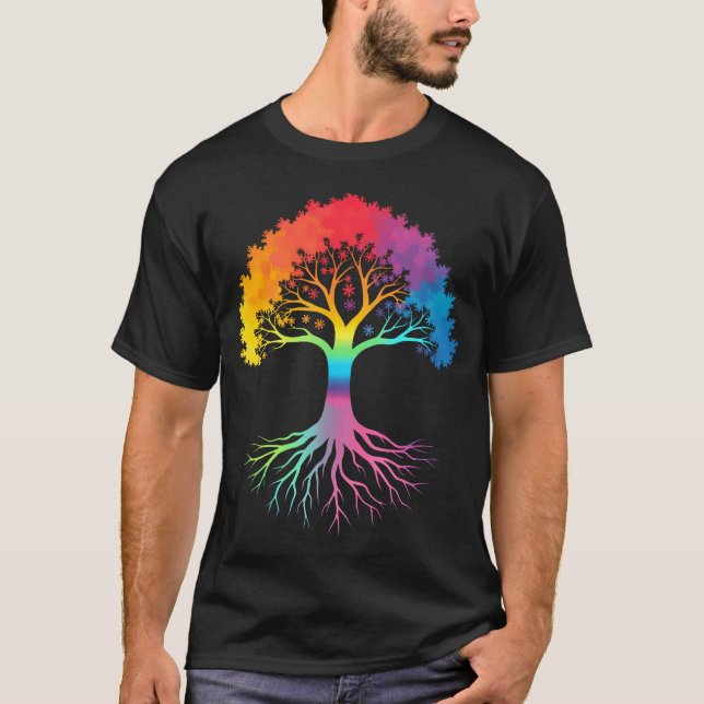 Lgbt Gay Pride Tree T-Shirt (Front)