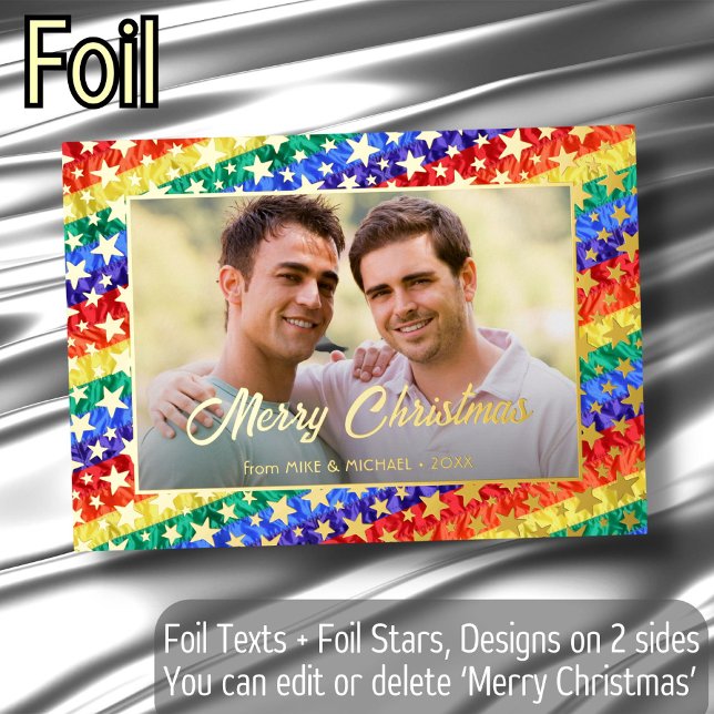LGBT gay rainbow flag star custom photo Christmas (Creator Uploaded)