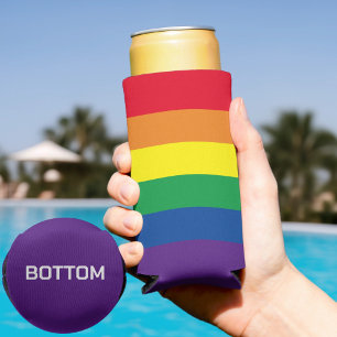 LGBT Gay Rainbow Pride Flag Personalised Seltzer Can Cooler