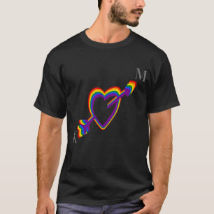 LGBT Gay Wedding Pride Rainbow Heart with Arrow T-Shirt
