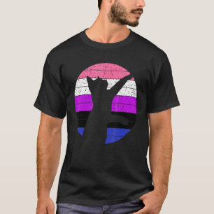 LGBT Genderfluid Flag Cat  LGBTQ Gay Pride Genderf T-Shirt