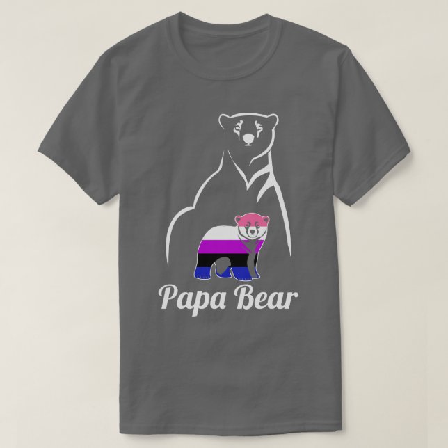 LGBT Genderfluid Papa Bear Genderfluid Pride Flag T-Shirt (Design Front)