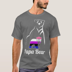 LGBT Genderfluid Papa Bear Genderfluid Pride Flag T-Shirt