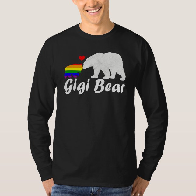 Lgbt Gigi Bear Gay Pride Equal Rights Rainbow T-Shirt (Front)