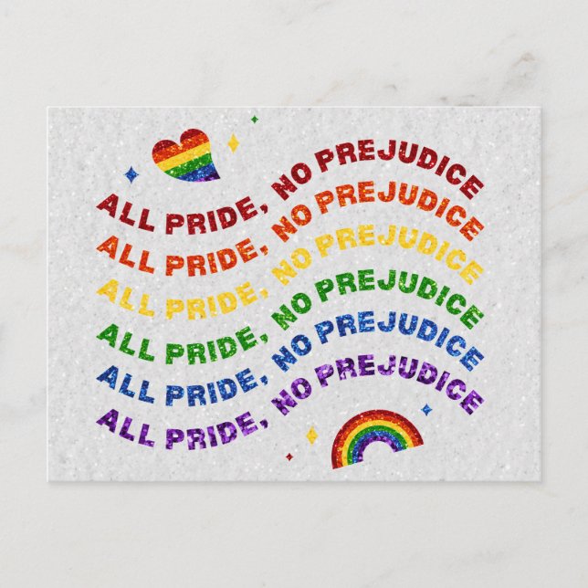 LGBT Glitter All Pride No Prejudice Card (Front)