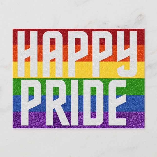 LGBT Glitter Happy Pride Card (Front)