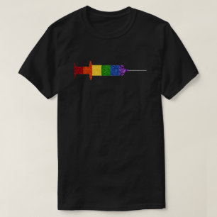 LGBT Glitter Pride Rainbow Vaccination T-Shirt
