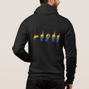 LGBT Glitter Rainbow ASL Proud Hoodie