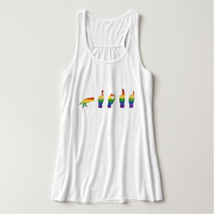LGBT Glitter Rainbow ASL Proud Singlet