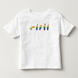 LGBT Glitter Rainbow ASL Proud Toddler T-Shirt