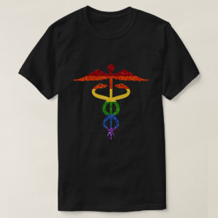 LGBT Glitter Rainbow Caduceus T-Shirt