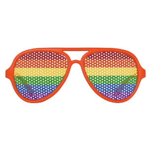 LGBT Glitter Rainbow Pride Flag Aviator Sunglasses