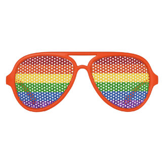 LGBT Glitter Rainbow Pride Flag Aviator Sunglasses