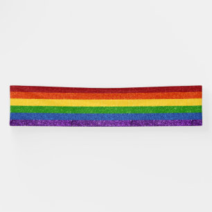 LGBT Glitter Rainbow Pride Flag Banner