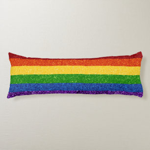 LGBT Glitter Rainbow Pride Flag Body Cushion