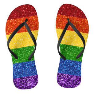 LGBT Glitter Rainbow Pride Flag Jandals