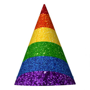 LGBT Glitter Rainbow Pride Flag Party Hat