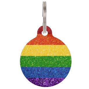 LGBT Glitter Rainbow Pride Flag Pet Tag