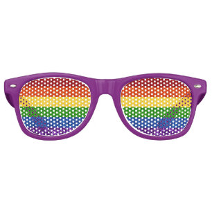 LGBT Glitter Rainbow Pride Flag Retro Sunglasses