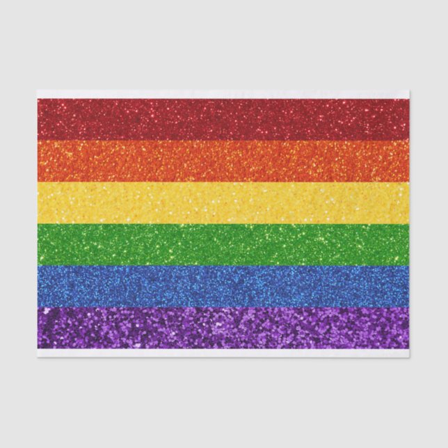 LGBT Glitter Rainbow Pride Flag Tissue Paper (Front)
