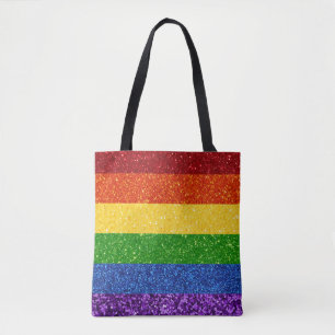 LGBT Glitter Rainbow Pride Flag Tote Bag