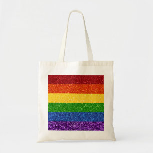 LGBT Glitter Rainbow Pride Flag Tote Bag