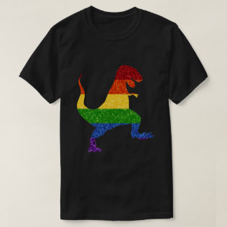 LGBT Glitter Rainbow Pride T-Rex T-Shirt