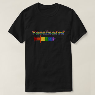 LGBT Glitter Rainbow Pride Vaccinated T-Shirt