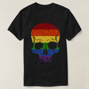 LGBT Glitter Rainbow Skull T-Shirt