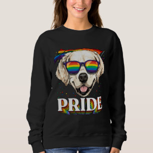 LGBT Golden Retriever Gay Pride Rainbow Flag Sungl Sweatshirt