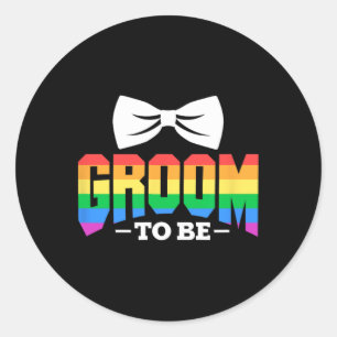 Lgbt Groom To Be Gay Lesbian Stag Party Rainbow Classic Round Sticker