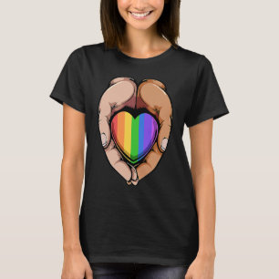 LGBT Heart Gay Flag Pride Rainbow Human Rights Lov T-Shirt
