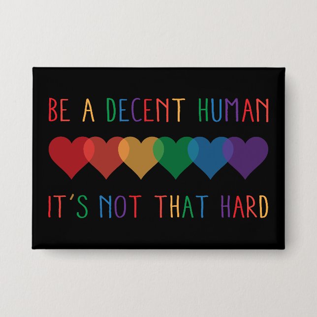 LGBT Heart Retro Be A Decent Human It's Not That (Front)
