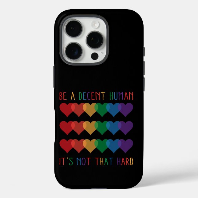 LGBT Heart Retro Be A Decent Human It's Not That Case-Mate iPhone Case (Back)
